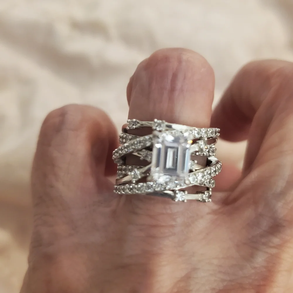 Sterling Silver Diamond Cz Ring